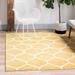 Unique Loom Rounded Trellis Frieze Rug Yellow/Ivory 5 1 Square Trellis Traditional Perfect For Dining Room Living Room Bed Room Kids Room