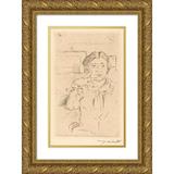 Lovis Corinth 17x24 Gold Ornate Framed and Double Matted Museum Art Print Titled - Wife of the Artist (Wife of the Artist) (1909)