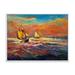 Designart Sailships On The Ocean Waves During Orange Evening Glow Nautical & Coastal Framed Canvas Wall Art Print