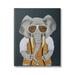 Stupell Industries Charming Elephant Wearing Sunglasses Yellow Vest Cute Painting Novelty Painting Gallery-Wrapped Canvas Print Wall Art 16 x 20 Design by Coco de Paris