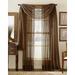Qutain Linen Solid Viole Sheer Curtain Window Panel Drapes Set of Two (2) 55 x 63 inch - Chocolate Brown