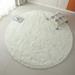 Soft Round Fluffy Area Rug 72.05x72.05 inches Circle Cozy Shaggy Carpet Rug for Bedroom Living Room Room White