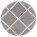 SAFAVIEH Tahoe Elwyn Trellis Shag Area Rug 6 7 x 6 7 Round Grey/White