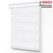 Keego Dual Layer Roller Window Blind Light Filtering Zebra Window Blind Cordless Customizable White Case White Fabric 63.0 w x 76.0 h