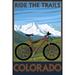 Colorado Ride the Trails Mountain Bike (12x18 Wall Art Poster Room Decor)