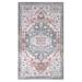 FairOnly Vintage Abstract Area Rug 5â€™x 8â€™Farmhouse Carpet Soft Low-Pile Floorcover for Office Bedroom Dining Rooms Children s Room Play mat Persian Peach