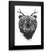 Solti Balazs 17x24 Black Modern Framed Museum Art Print Titled - Angry Bear With Antlers