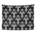 ZEALGNED Gray Curtains in The Style Baroque Damask Black and White Drapery Elegant Floral Wall Art Hanging Tapestry Home Decor for Living Room Bedroom Dorm 60x80 inch