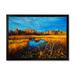 Designart A Light Blue Sky Over Orange Meadows Traditional Framed Art Print