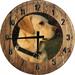 Wood Wall Clock 18 Inch Round Golden Lab Labrador Retriever Family Loyal Hunting Dog Round Small Battery Operated Brown Wall Art