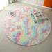 QIYAA Round Fluffy Soft Area Rugs for Kids Plush Shaggy Carpet Cute Circle Nursery Rug for Kids Baby Bedroom Living Room Home Decor Circular Carpet