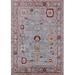 Ahgly Company Indoor Rectangle Mid-Century Modern Mauve Taupe Purple Oriental Area Rugs 2 x 4