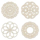 Mandala Wooden Wall Art Set of 4 Tracery Oriental Vibes Flower Grid Birch Wood Plywood Rustic Wall Art Accent for Hallway Bedroom Living Room and Offices 11 4 X 11 4 X 0.1 by Ambesonne