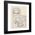 John Flaxman 18x24 Black Modern Framed Museum Art Print Titled - To Roman Throne Palazzo Mattei and Spoils of War at Palazzo Altieri Rome (1787)