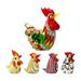 NUOLUX Glass Figurine Animal Blown Rooster Chicken Statue Figurines Mini Sculpture Farm Miniature Hand Animals Statues Chick