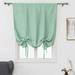 CUH Thermal Insulated Blackout Curtain - Bathroom Roman Curtain Mint Green Tie Up Shade for Small Window Girls Room Window Valance Balloon Blind Rod Pocket 1-Panel (22 x 54 Inches Long)