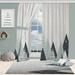 3S Brother s It s Snowing 100% Blackout Curtains for Kids Bedroom Thermal Insulated Noise Reducing Home DÃ©cor Printed Window Curtains Set of 2 Panels - Made in Turkey Each(52 Wx95 L)