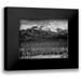 Adams Ansel 24x20 Black Modern Framed Museum Art Print Titled - Trees in foreground snow covered mountain in background in Rocky Mountain National Park Colorado