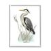 Stupell Industries Peaceful Heron Bird Standing Amidst Wild Grass Graphic Art White Framed Art Print Wall Art Design by Studio Q