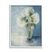 Stupell Industries White Hydrangeas Bouquet Glass Tabletop Vase Illustration Paintings White Framed Art Print Wall Art 16x20 by Doris Charest