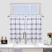 Stripe Pattern Kitchen Valances for Window Waffle Weave Textured Valance Curtains for Kitchen Cafe Windows Home Decor Bathroom Window Curtains 30 x30 1 Set Navy Blue and White