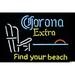 Queen Sense 20 x16 Coronas Extra Find Your Beach Neon Sign Man Cave Handmade Neon Light 120CEFYB