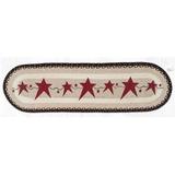 Capitol Importing 64-019PSB 13 x 48 in. OP-19 Primitive Stars Burgundy Oval Patch Runner