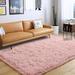 Arogan Fluffy Shaggy Rugs 5x8 Feet Pink Plush Rugs for Girls Bedroom Soft Kids Room Carpets Large Bedside Rug Upgrade Non-Slip Rugs for Children Nursery Dorm Home Decor Pink