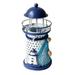 wendunide Candles & Holders Mediterranean Lighthouse Iron Candle Candlestick Blue White Home Table Decor Lighthouse Candlestick A
