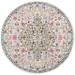 SAFAVIEH Madison Joandra Vintage Floral Area Rug Grey/Gold 6 7 x 6 7 Round