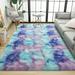 Junovo Shaggy Tie Dye Rugs for Girls Living Room Nursery Kids Fluffy Soft Carpet for Bedroom Indoor Area Rug