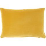 Mina Victory Life Styles Solid Velvet 14 x 20 Yellow Indoor Throw Pillow