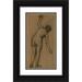 Pierre Puvis de Chavannes 15x24 Black Ornate Framed Double Matted Museum Art Print Titled: Naked Woman Standing Back View (1867-1869)