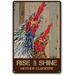 Vintage Tin Sign Chicken Cock Rooster Rise & Shine Metal Wall Panel Retro Art Decoration for Home Club Cabin Garage Store Bar Cafe Farm 12 X 8