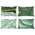 Marble Print Throw Pillow Cushion Case Pack of 4 Abstract Look Nature Stone Ornaments Modern with Minty Details Print Modern Accent Double-Sided Printing Jade Green Dark Grey 5 Sizes by Ambesonne