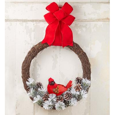 1-800-Flowers Seasonal Gift Delivery Snowy Cardinal Wreath - 18