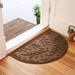 Matterly WaterHog Brittney Leaf 24 in. x 39 in. Half Round Indoor Outdoor Door Mat Synthetics in Brown | Semi-Circle 2' x 3'3" | Wayfair