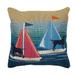 "Liora Manne Marina See Spot Sail Indoor/Outdoor Pillow Blue 18"" x 18"" - Trans Ocean 7MR8S960103"