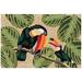 "Liora Manne Frontporch Two Cute Toucans Indoor/Outdoor Rug Neutral 2'6"" x 4' - Trans Ocean FTP34462112"