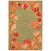 "Liora Manne Ravella Falling Leaves Border Indoor/Outdoor Rug Moss 5' x 7'6"" - Trans Ocean RVL57230316"