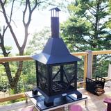 Frontera 60" H Steel Wood Burning Outdoor Chiminea Steel in Black/Brown/Gray | 60 H x 31 W x 31 D in | Wayfair IRN-CHM-AA