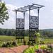 Plow & Hearth Geometric Pagoda Metal Garden Arbor Metal in Black | 83.85 H x 30.71 W x 53.15 D in | Wayfair 56599