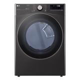 LG 7.4 Cu. Ft. Ultra Large Capacity Smart Wi-Fi Enabled Front Load Gas Dryer w/ Turbosteam & Built-In Intelligence, in Black | Wayfair DLGX4001B