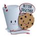 The Holiday Aisle® Couple Milk & Cookie Better Together Hanging Figurine Ornament Ceramic/Porcelain in Black/Brown/Red | 3 H x 4 W x 1 D in | Wayfair