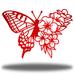 Rosalind Wheeler Analisse Floral Butterfly Wall Décor Metal in Red | 30 H x 30 W x 0.01 D in | Wayfair 9D2D058DE49D47999815D734F974BA0C