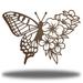 Rosalind Wheeler Analisse Floral Butterfly Wall Décor Metal in Brown | 30 H x 30 W x 0.01 D in | Wayfair E1012DD946AD4992A59C669522597A7A