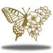 Rosalind Wheeler Analisse Floral Butterfly Wall Décor Metal in Yellow | 8 H x 8 W x 0.01 D in | Wayfair 9BD7C75E29B341E8850ED8F81D3D5D62