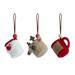 The Holiday Aisle® Mini Crochet Coffee Pod Ornaments - 3 Assorted Fabric in Brown/Red/White | 2.5 H x 2.5 W x 2.5 D in | Wayfair