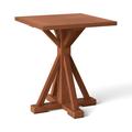 Gracie Oaks Morie Wood Patio Side Table Portable Outdoor For Backyard Conversation Garden Wood in Brown | 22 H x 19 W x 19 D in | Wayfair