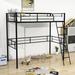 Isabelle & Max™ Berngar Twin Steel Loft Bed by Isabelle & Max Metal in Black | 72.44 H x 41.42 W x 78.11 D in | Wayfair